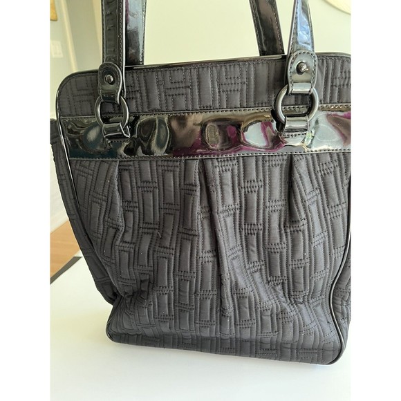 Vera Bradley Black Quilted Shoulder Tote Hand Bag - Picture 15 of 16